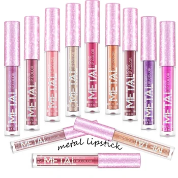 1 STK Glitter Metallic Læift, Lip Gloss Langvarig Vandtæt Makeup Pigment Charmerende Lip Tint Liquid Lipstick