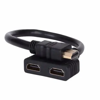 1 STK HDMI 2 Dual Port Y-Splitter, 1080P HDMI-v1.4 Mand til Dobbelt Female Adapter Cable 1 I 2 Ud HDMI Konverter Tilslut Kabel Ledning