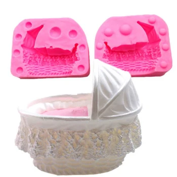 1 stk Kage form for 3D-Baby Kid Krybbe Bassinet Vugger Transport Bil Silicone Mold Kage Mould Fondant Værktøjer Indretning Skimmel Cupcake