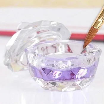 1 stk Krystal Glas Dappen Dish Låg Skål kopholder Manicure Udstyr Søm Værktøj Til Nail Art Akryl Pulver Flydende Udstyr Værktøj