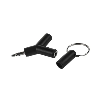 1 Stk Mini-Y-Formet 3,5 mm Jack Stereo Headset-Stik Splitter Nøglering & 1 Stk Bil Aux Audio forlængerkabel