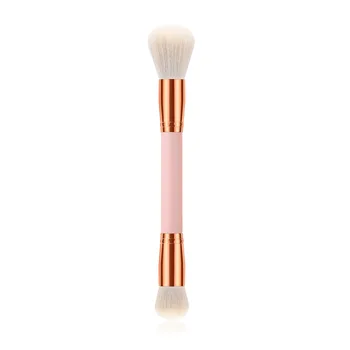 1 stk PINK Dobbelt Hoved Foundation Børste Løs Pulver Concealer BB Cream Flydende Makeup BrushesTools Skønhed Kosmetik Værktøj