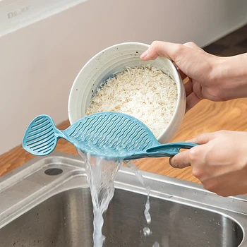 1 stk Plast Ris Skive og Filter for Nem Håndtering Ris Renere Vask Ris Praktisk Køkken Værktøjer Tilfældig Farve