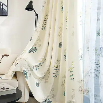 1 stykke land stil påskelilje gardiner, der anvendes til familien soveværelse stue gardiner, der anvendes til pige prinsesse blomst gardiner