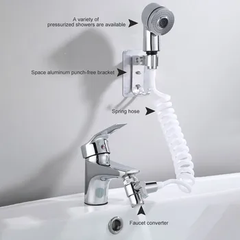 1 Sæt ABS Kobber Hånd Brusebad Hane Dyse Badeværelse Forsyninger Quick Connect Vask Slange Sprayer Set Til hårvask Badekar