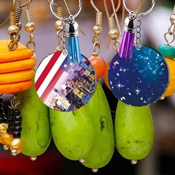 1 Sæt DIY Akryl Ornament Tomme Kit med Sekskant Runde Klar Akryl Plader Nøglering nøglering Hop Ringe Farverige Kvaster