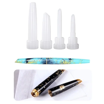 1 Sæt Fountain Pen Epoxy Harpiks Skimmel Cylinder Pen Form Silicone Mould DIY Håndværk Stearinlys Støbning Af