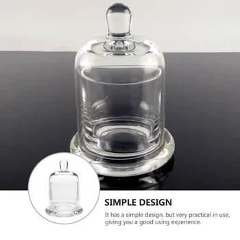 1 Sæt Hjem Candleholder Decor Glas Candleholder Enkelt Stearinlys Cup(Gennemsigtig)