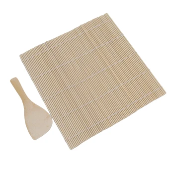 1 sæt Hot Salg Sushi Værktøjer Rullende Roller Bambus Materiale Mat Kaffefaciliteter DIY Ris Padle Madlavning Værktøjer Køkken Tilbehør