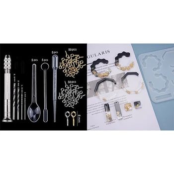1 Sæt Jwelry Silikone Formen, DIY Håndværk Gør Kit & 1 Stk Håndlavet Dinglende Øreringe Silikone Formen