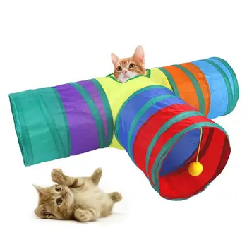 1 sæt Kat Legetøj Interaktive Pirring Kat Stick Kat Uddannelse Toy Pet Spille Bold Pet Supplies Produkter Rainbow Tunnel Toy For Pet Hot