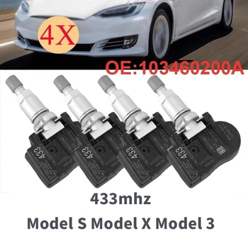 1 Sæt med 4 TPMS 433Mhz dæktryk Sensorer til Tesla Model S Model X Model 3 1034602-00-EN 103460200A