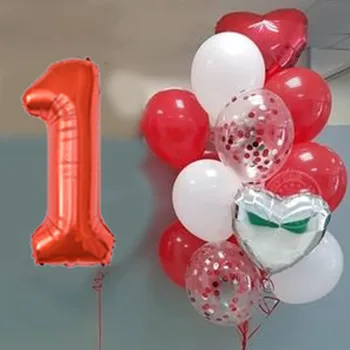 1 sæt Røde Fødselsdag Ballon Sæt Med 32 