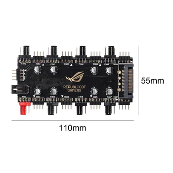 1 Til 8 Multi Måde Splitter RGB-PWM-HUB til PC Fan Køler Bundkort 12V/4-Pin LED Strip Light Adapter Drevet Af SATA/Store 4D