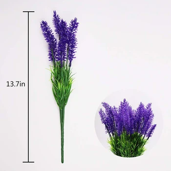 10 Bundter Kunstige Blomster-Lavendel Blomster, Udendørs UV-Resistent Falske Blomster, No Fade Imiteret Plastic Blomster