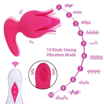 10 Frekvens Klitoris Stimulator Sex Legetøj til Kvinder Blomst Vibrator Trådløs Fjernbetjening Børste Vibrator