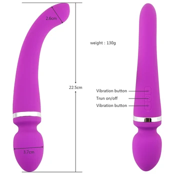 10 Hastigheder Kraftfulde Dual-Hoved Vibratorer Sex Legetøj Til Kvinder Skeden Magic Wand Body Massager Klitoris Anal Stimulering Dildo Vibrador