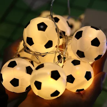 10 Lysdioder Fodbold String Lys DIY Fodbold tilbehør Atmosfære for Bar Club Fest Dekoration Fans Forsyninger World Cup