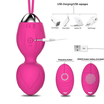 10 Speed Vibrator Kegel Bolde Ben wa ball G-Spot Vibrator Trådløs Fjernbetjening Vaginal stramme Udøve sex legetøj til Kvinder