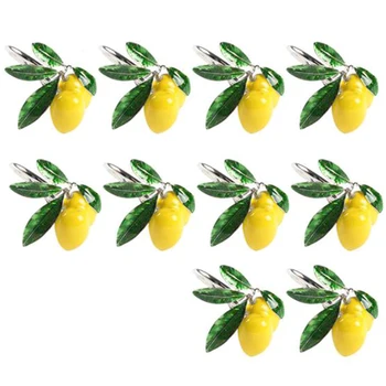 10 Stk Hotel Borddekoration Citron Serviet Spænde Frugt Servietring Papir Håndklæde Ring