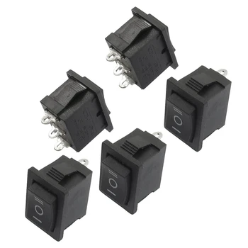 10 Stk SPDT On/Off/on Mini Black 3-Pin-Rocker Switch, AC 6A/250V 10A/125V & AC, 10A/250V 15A/125V