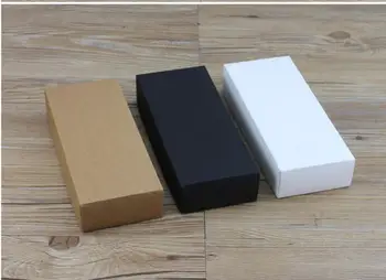 10 Store størrelser små kraftpapir tørklæde emballage kraft sort papir, pap, hvide Dækket låget gave indpakning papir box