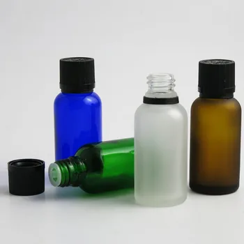 10 x 30 ml Æterisk Olie Bærbare Klar Grøn Brun Blå Glas, Flasker, Plastik Hætte Til Flydende Reagens Pipette Flaske med Lås