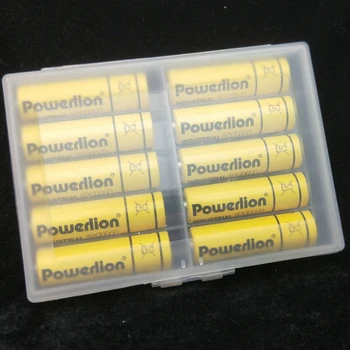 10 x Hård Plast Holder opbevaringsboks til Genopladelige AA eller AAA Batterier