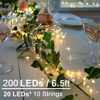 100/200LED Sol Lys Vinstokke Lys kobbertråd Vandfald Fe String Lys Udendørs Haven Dekoration Guirlande-Lampe Værftet Lys