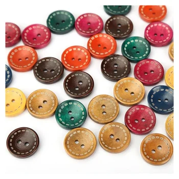 100 stk trædukker knapper børn knapper træ-knapper Knappen DIY Håndværk