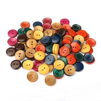 100 stk trædukker knapper børn knapper træ-knapper Knappen DIY Håndværk