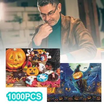 1000 Stykker Voksen Kreative Puslespil Toy Papir Puslespil Gave Halloween Puslespil, Puslespil Halloween Værelse Dekoration Puslespil