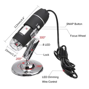 1000X/1600X 2MP 1080P 8 LED Digital Mikroskop Type-C/Mikro-USB-Forstørrelse Elektroniske Stereo USB Endoskop Til PC