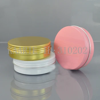 100g ML genopfyldning boksen pink/hvid/guld tomme runde aluminium metal dåser flaske 83*28 kosmetisk creme max DIY jar Aluminium Pot