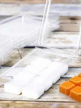 100PCS Plast Lys Skimmel DIY Sæbe Gøre miljøvenlige, Sunde Og Smagløst 6 Hulrum Klart Cube Skuffe Former For Stearinlys