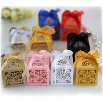 100pcs Ramadanen, Eid Mubarak Dekoration Papir Hule Klippe Candy Box til Opbevaring Islamiske Muslimske Festival Forsyninger