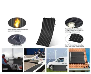 100w 18V ETFE-Solar panel Monokrystallinske solcelle for 12V batteri oplader solar mono-panel, RV Hjem Båd 200w 300w 400w