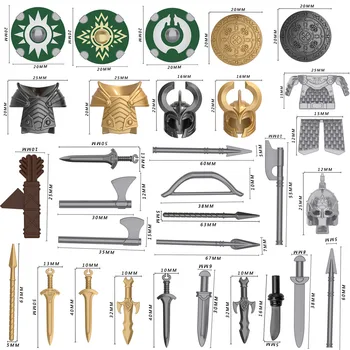 106Pcs Brugerdefinerede Middelalderlige Gamle Antikke Rom græske Egypten Stil byggesten Figur Militært Våben, Hjelm Armor Kit