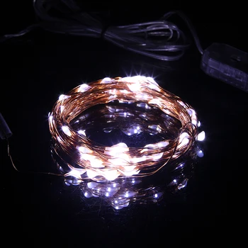 10M 100LEDs Fe String Lys USB-8-Tilstand Indendørs Garland Indretning LED Lys, juletræ bryllupsfest feriebolig Dekoration