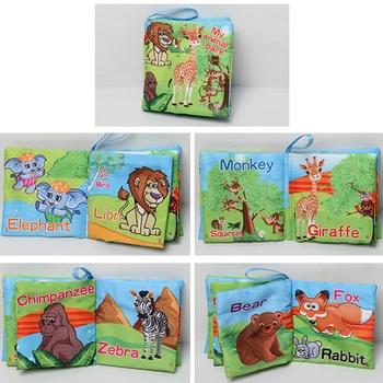 10pages Baby Legetøj Spædbarn Børn Tidlige Udvikling Klud Farverige Bøger Pædagogiske Udfoldelse Aktivitet Bog Rangler Mobiler Toy