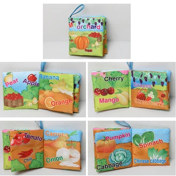 10pages Baby Legetøj Spædbarn Børn Tidlige Udvikling Klud Farverige Bøger Pædagogiske Udfoldelse Aktivitet Bog Rangler Mobiler Toy
