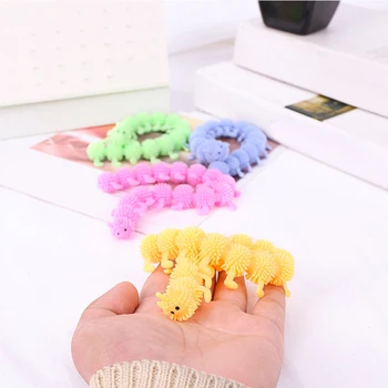 10Pieces Caterpillar Lindrer Stress Toy Stress Relief Toy Dekompression Toy Pres Reduktion Toy Anti Stress Relief Toy