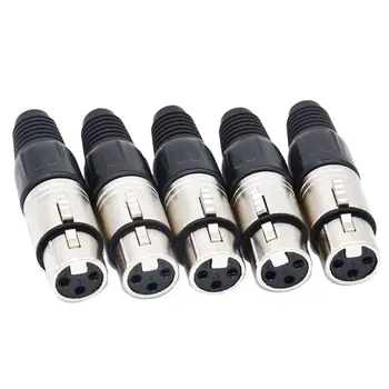 10stk 3 Pin XLR Type Lodde Stik 5 hanner + 5 hunner Plug-Kabel Stik til Mikrofon o Socket