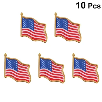 10STK Amerikanske Flag pins Usa USA Hat Uafgjort Tack Badge Pin-kode
