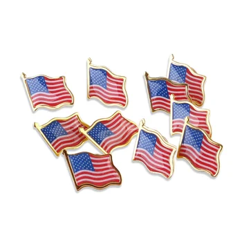 10STK Amerikanske Flag pins Usa USA Hat Uafgjort Tack Badge Pin-kode