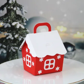 10stk Christmas Candy Box Poser Santa Claus gaveæske DIY Cookie Emballage Pose Glædelig Jul Fest Dekoration Nye År Børn Gave