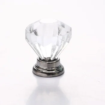 10stk Klar Akryl 30mm Diamant Form Knappen Skab med Skuffe Træk i Håndtaget, Drejeknapper