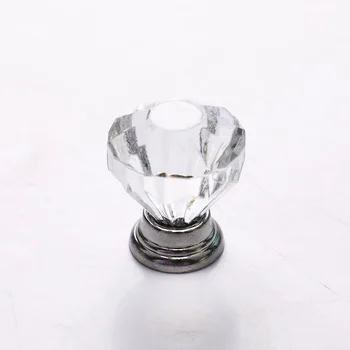 10stk Klar Akryl 30mm Diamant Form Knappen Skab med Skuffe Træk i Håndtaget, Drejeknapper