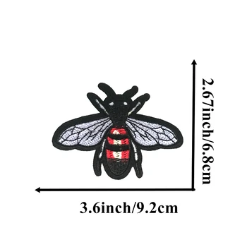 10stk/masse Bee Embroideried Sy på Jern på Brand Patches og Pynt Honningbiers Insekt Broderi DIY Sko, Tøj Dekoration