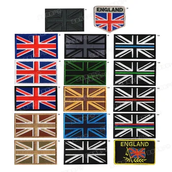 10stk/masse Broderi Patches Blå Linje England Nationale Flag Tøj Tilbehør til Udsmykning Diy Selv Stick Applique